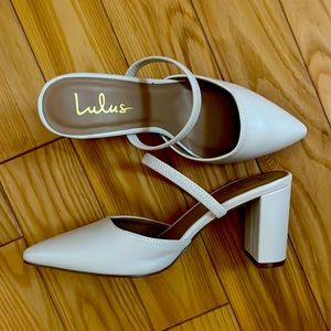 Never worn! Off-White Block Heels. Size 7.5